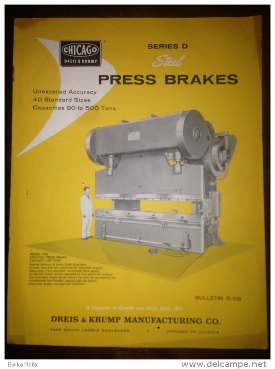 Chicago Dreis Krump Steel Press Brakes Brochure - Materiaal En Toebehoren