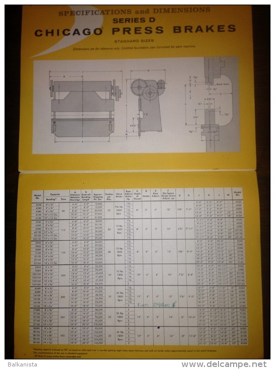 Chicago Dreis Krump Steel Press Brakes Brochure - Material Und Zubehör