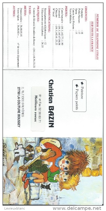 Calendrier De Poche/Christian Bazin/Peintre/La Couture Boussey/Eure/1996      CAL288 - Petit Format : 1991-00