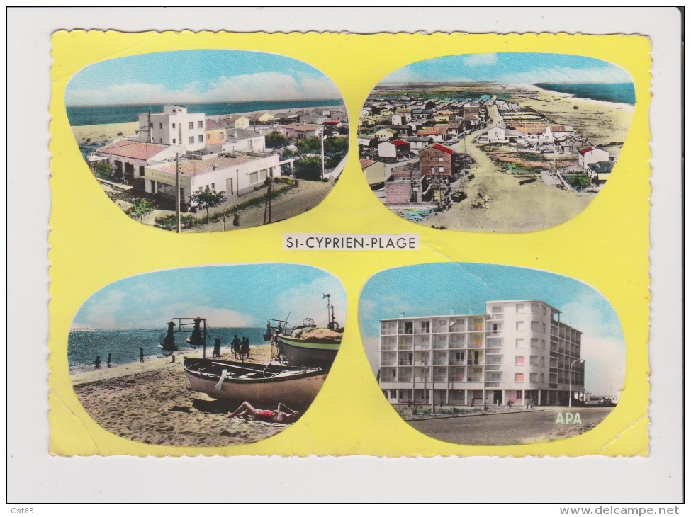 CPSM Grand Format - ST SAINT CYPRIEN PLAGE - Multivues - Saint Cyprien