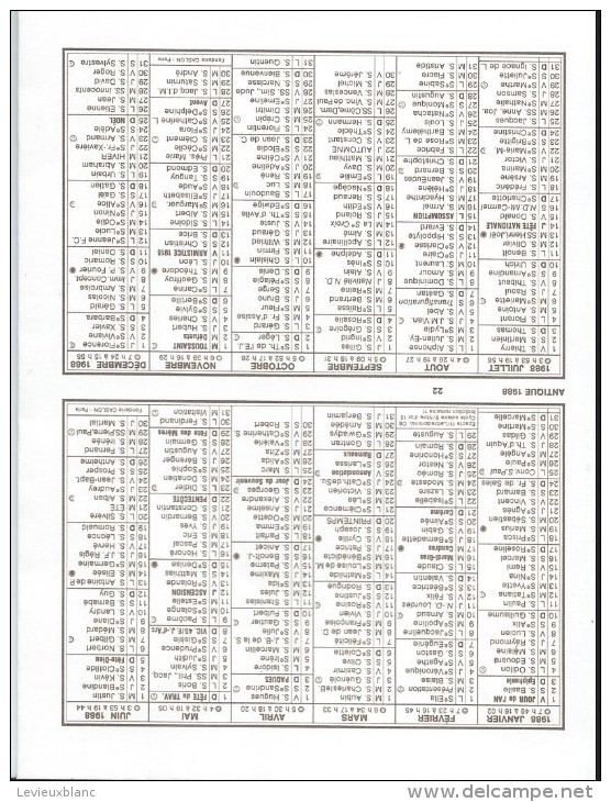 Calendrier De Poche/Avec Porte-photo " Meilleurs Voeux "/Caslon/1988      CAL303 - Small : 1981-90