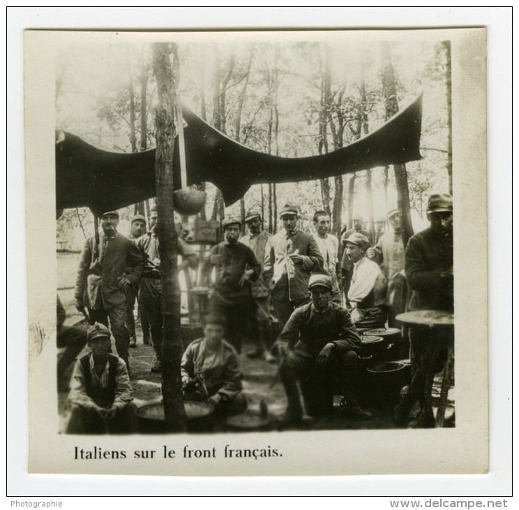 France WWI Soldats Italiens Sur Le Front Francais Ancienne Photo SIP 1914-1918 - Krieg, Militär