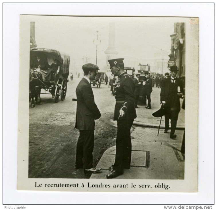 WWI Recrutement A Londres Avant Le Service Obligatoire Ancienne Photo SIP 1914-1918 - Krieg, Militär