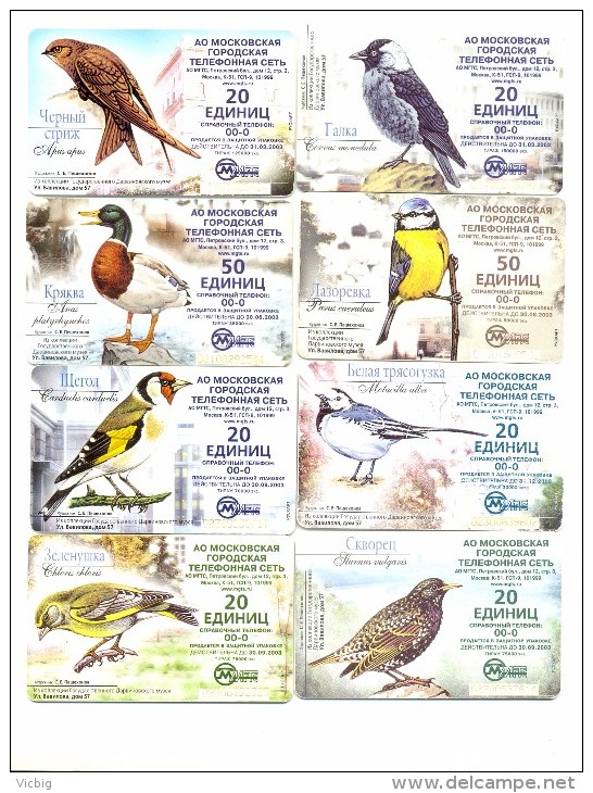 Russia MGTS Moscow Bird , 8 Pcs. - Russia