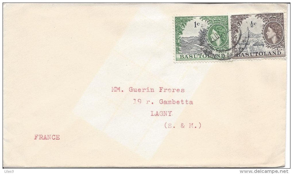 Basutoland (Lesotho) Lettre Pour La France Oblitération Illisible - 1933-1964 Colonie Britannique