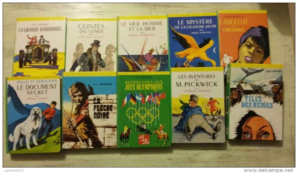 10 Livres Série Verte, , Rdv Aux Jeux Olympiques, Lancelot, Belle Et Sébastien, ....   Voir Photo  Dans Un Bon état , Le - Wholesale, Bulk Lots