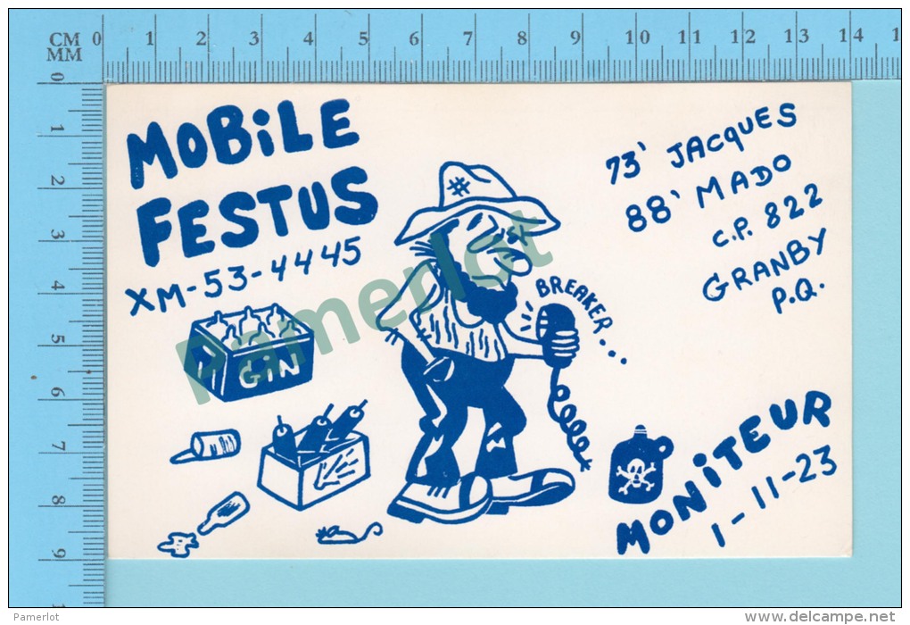 QSL - Granby Quebec Canada  - Mobile Festus -  CPM 2 Scans - CB