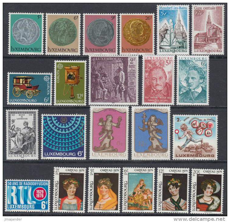 Luxembourg 1979 Complete Year Set Of 22 Stamps. Mi 981-1002 MNH - Años Completos