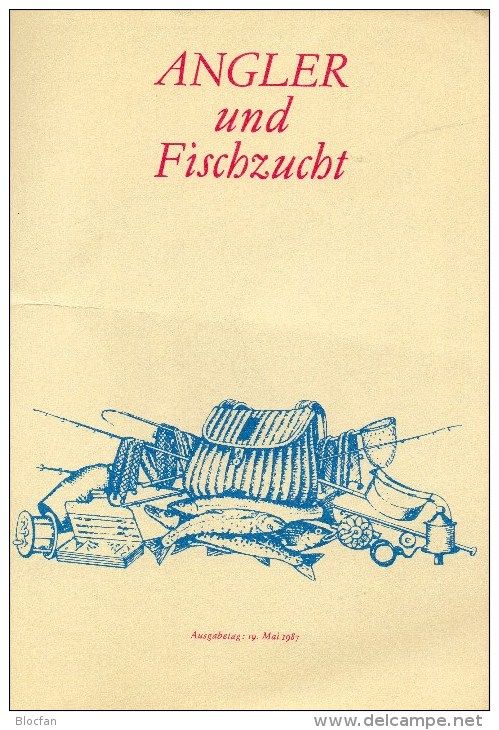 ETB 1-3/1987 750 Jahre Berlin DDR 3095/0,2972/5,3023/6,3071/4,Bl.84+89+SD-Block O 75€ Angler M/s Document Bf GDR Germany - 1st Day – FDC (sheets)