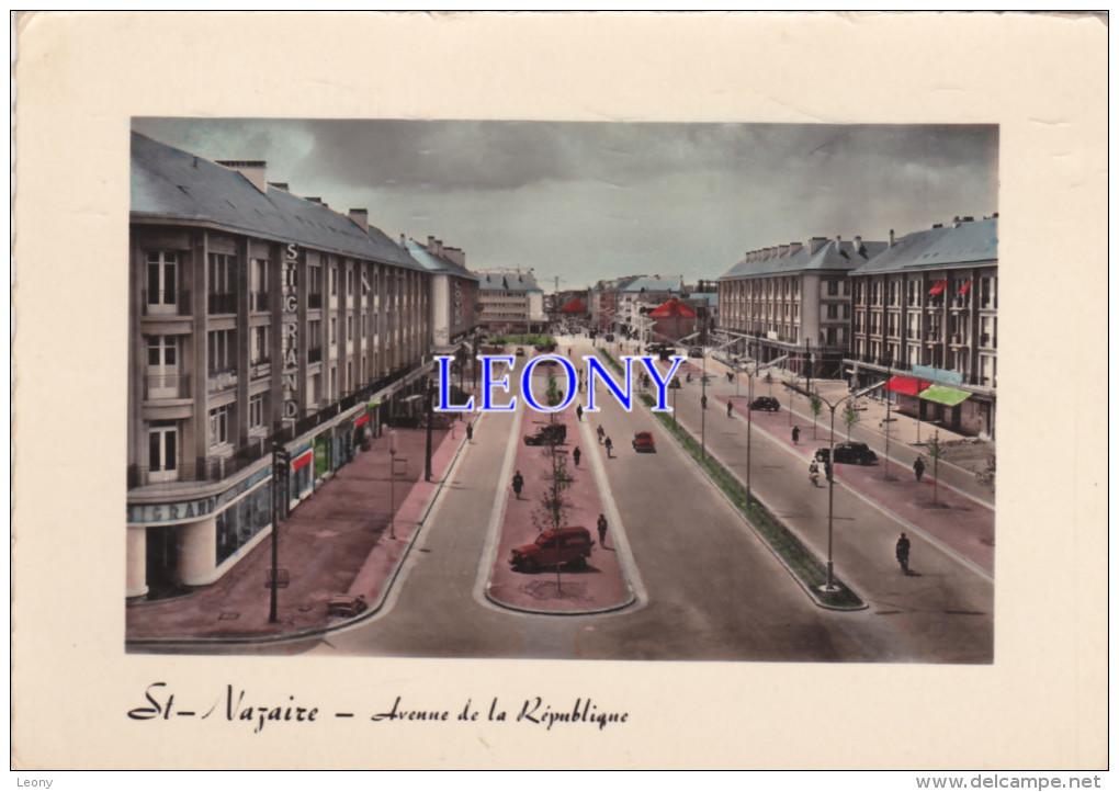 CPSM 10X15 De  ST NAZAIRE     (44) - Avenue De La REPUBLIQUE - VOITURES  - 1958 N° 1725 - Saint Nazaire