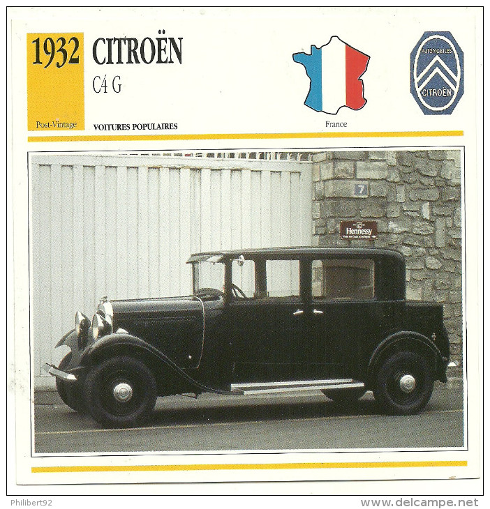 Fiche Technique Automobile Citroën C4 G 1932 - Voitures