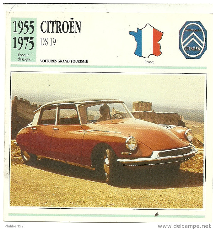 Fiche Technique Automobile Citroën DS 19 1955-1975 - Voitures