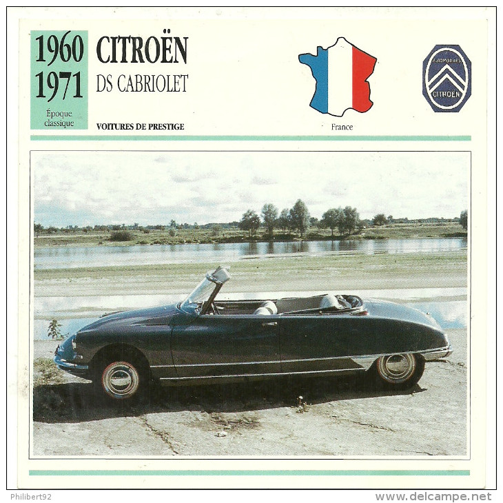 Fiche Technique Automobile Citroën DS Cabriolet 1960-1971 - Autos