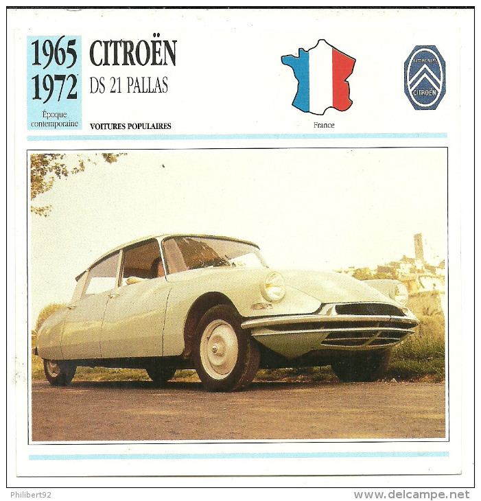 Fiche Technique Automobile Citroën DS 21 Pallas 1965-1972 - Auto's