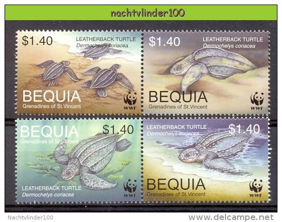 Ncw300s WWF FAUNA REPTIELEN SCHILDPAD REPTILES TURTLE SCHILDKRÖTEN BEQUIA 2001 PF/MNH - Unused Stamps