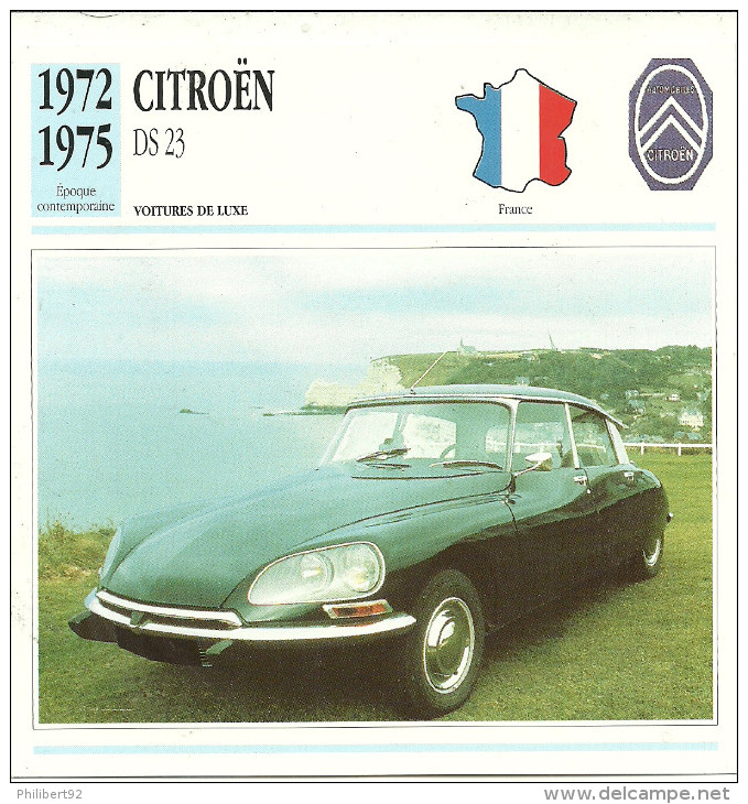 Fiche Technique Automobile Citroën DS 23 1972-1975 - Voitures