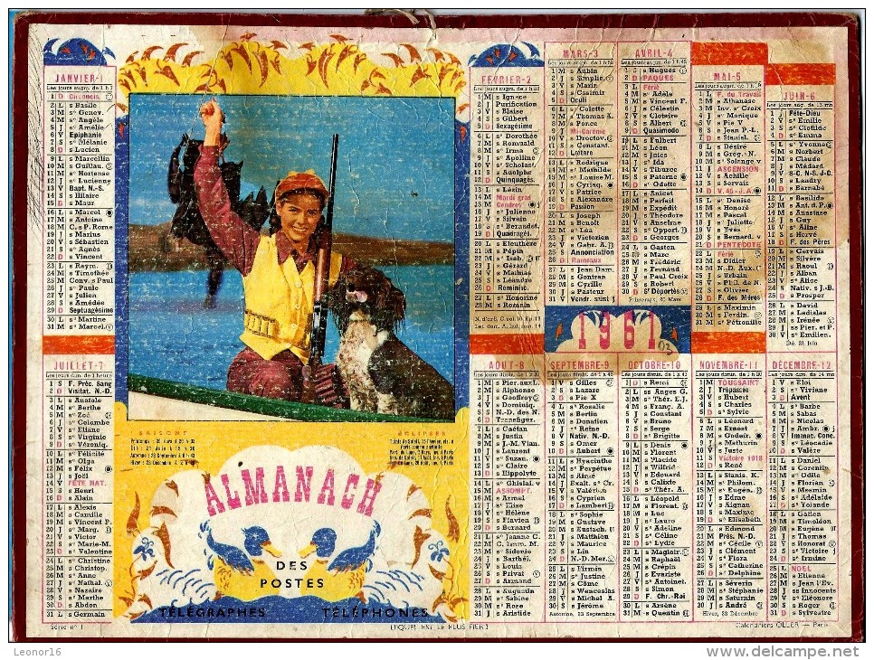 ALMANACH DES P.T.T 1961  -   ** LEQUEL EST LE PLUS FIER  **    -  Calendrier * OLLER * Série 1 - Grand Format : 1971-80