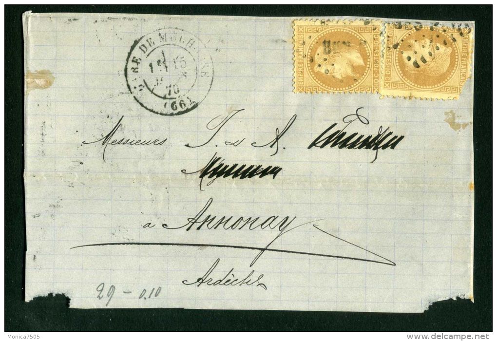 FRANCE :  BEAUX CACHET  DIVERS  SUR  FRAGEMENT , DU   15  JANVIER  1870 ?   , A  VOIR . - 1849-1876: Classic Period