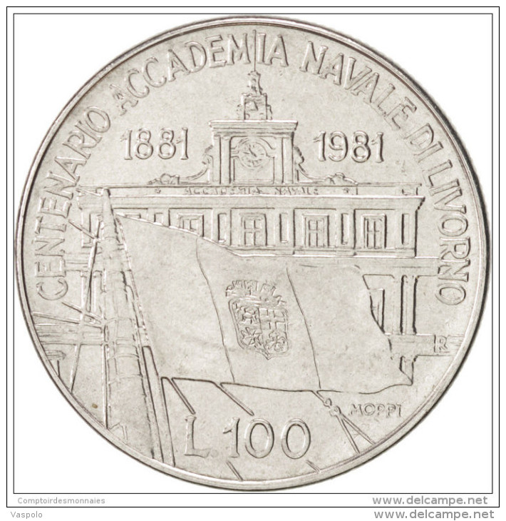 ITALY 100 LIRE 1981 CENTENARY OF LIVORNO NAVAL ACADEMY - 100 Lire