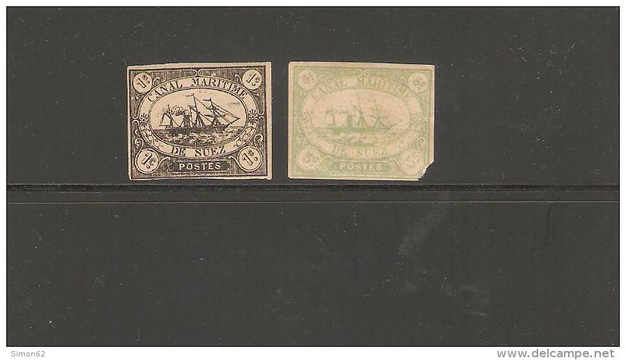 CANAL DE SUEZ TIMBRE  N°1 ET 2  NEUF  Peut Etre  Faux  ?? - 1915-1921 British Protectorate