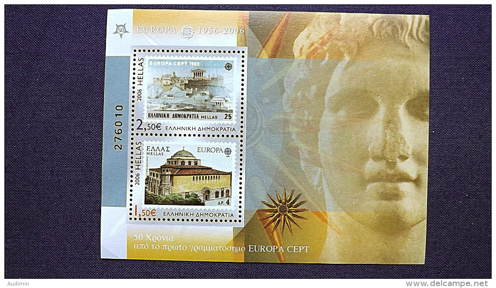 Griechenland 2338/9 Block 40 **/mnh, 50 Jahre Europamarken - Neufs