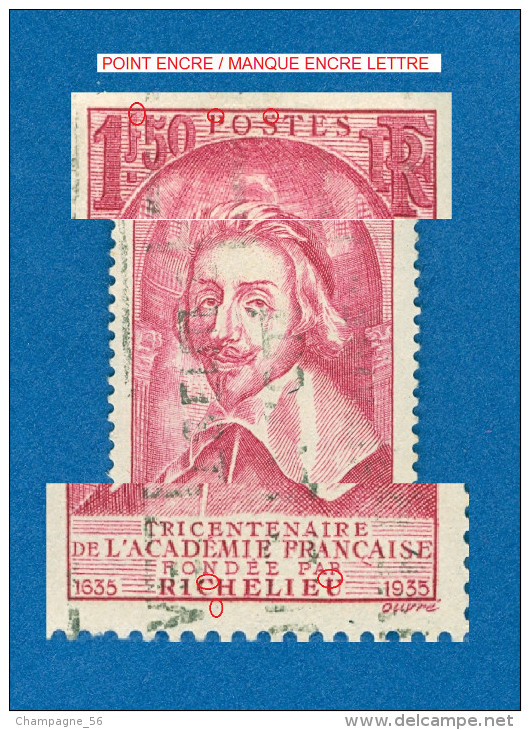 * 1935 N° 305  RICHELIEU  PHOSPHORESCENTE OBLITÉRÉ DOS CHARNIÈRE - Used Stamps