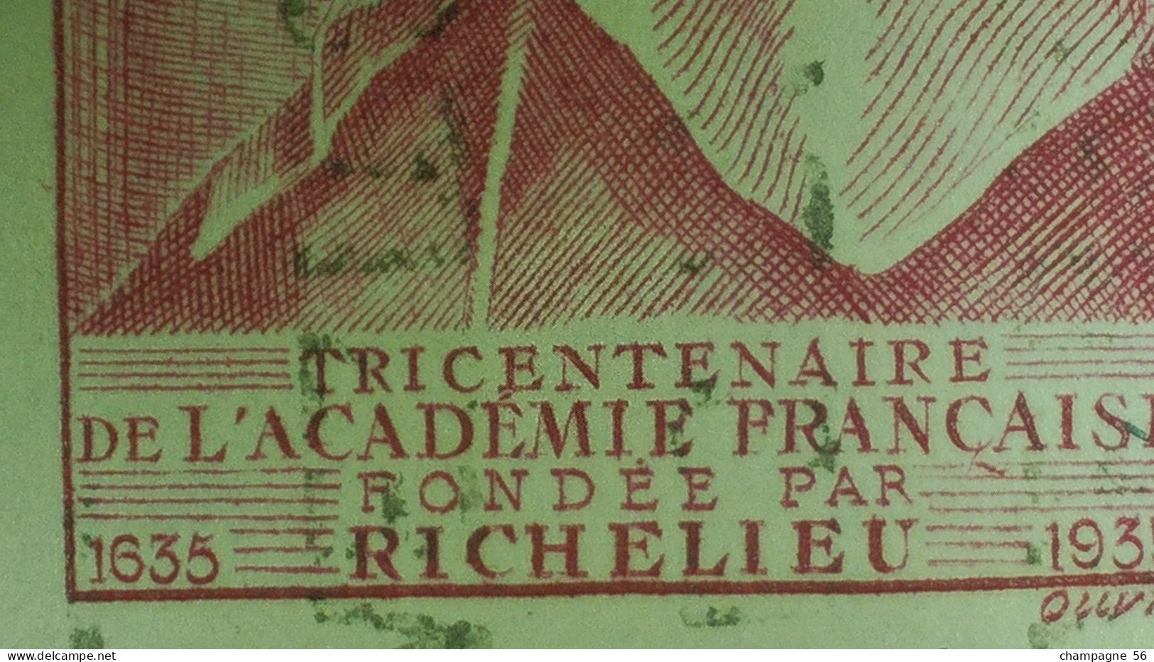 * 1935 N° 305  RICHELIEU  PHOSPHORESCENTE OBLITÉRÉ DOS CHARNIÈRE