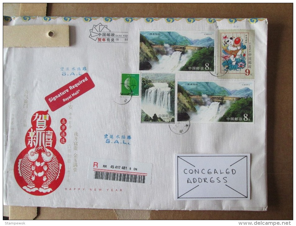2001+ China - Genuinely Postally-Used - "Dams" & "Waterfalls" Stamps From M/s, On Pre-stamped Envelope - Gebruikt