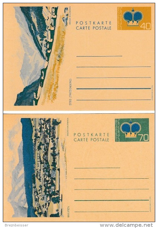 Liechtenstein Ganzsache MiNr. P80 + P81 Postfrisch - Stamped Stationery