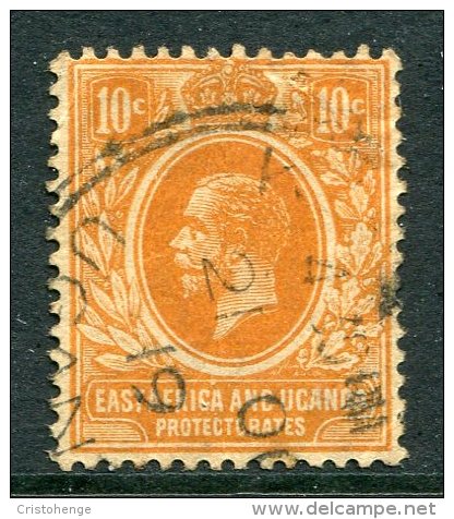 East Africa & Uganda Protectorates 1912-21 KGV - 10c Orange - Wmk. Mult. Crown CA - Used (SG 47a) - Protectorados De África Oriental Y Uganda