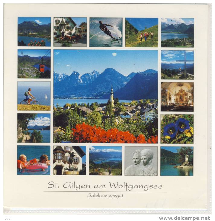 ST. GILGEN Am Wolfgangsee, Panorama, Mehrbildkarte, Spezialformat 15 X 15 Cm - St. Gilgen