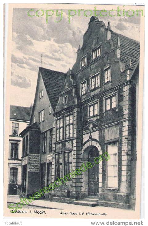 GÜSTROW Mecklenburg Altes Haus Mühlenstraße Kleiderstoffe Trikotagen 15.8.1929 Gelaufen - Guestrow