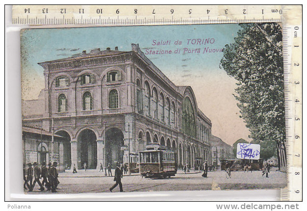PO4745D# TORINO - STAZIONE PORTA NUOVA - TRAMWAY - Acquerellata  VG 1927 - Stazione Porta Nuova