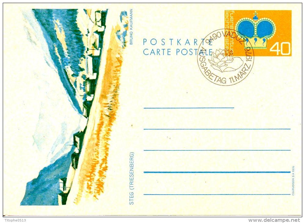 LIECHTENSTEIN. Entier Postal Avec Oblitération De 1976. Triesenberg. - Entiers Postaux