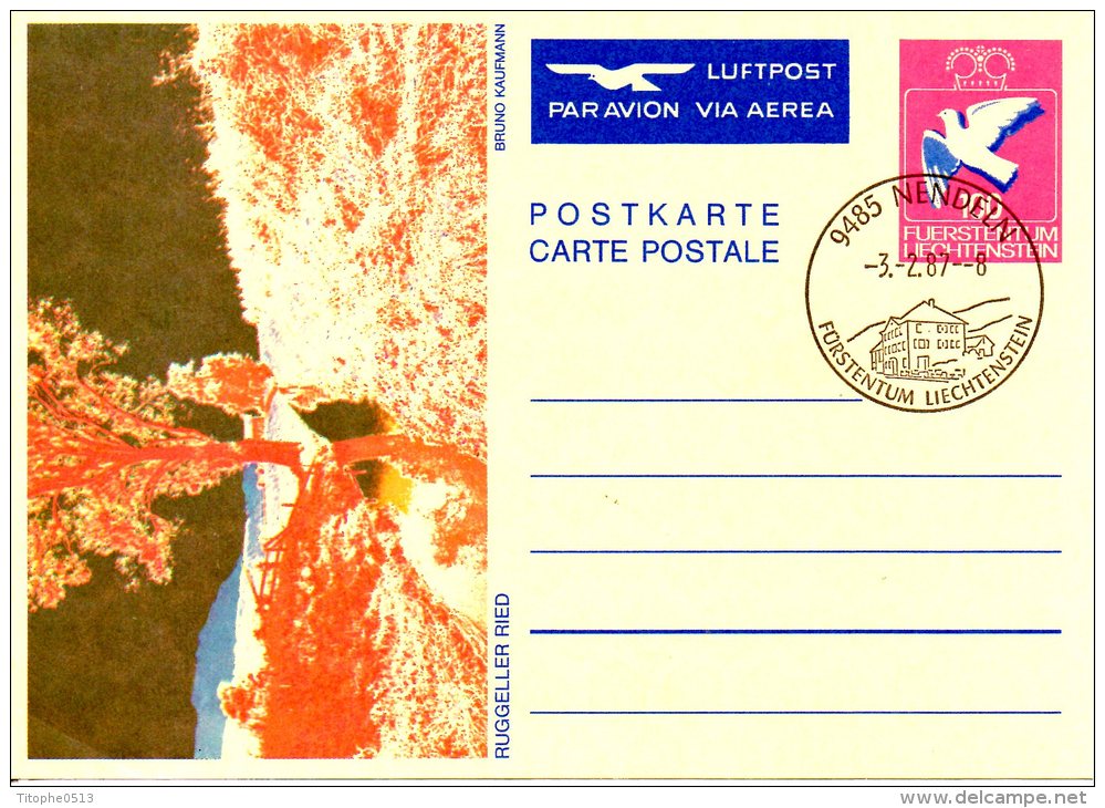 LIECHTENSTEIN. Entier Postal. Ruggeller Ried. - Stamped Stationery