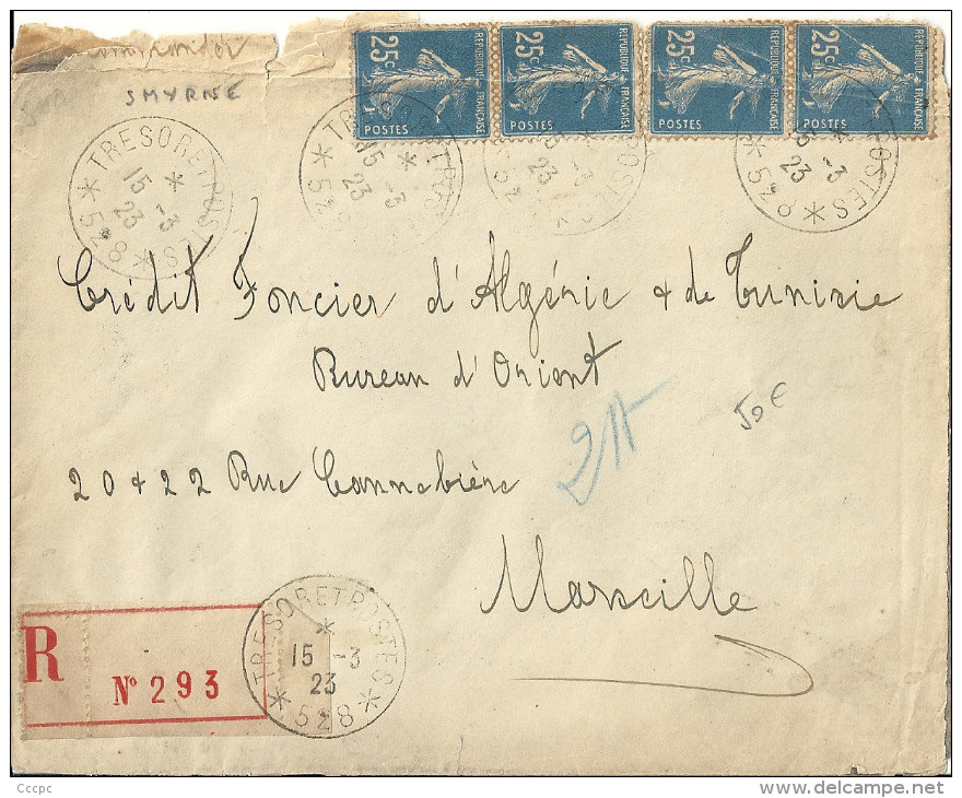 Enveloppe De Smyrne (Izmir En Turquie) à Destination De Marseille - Lettres & Documents