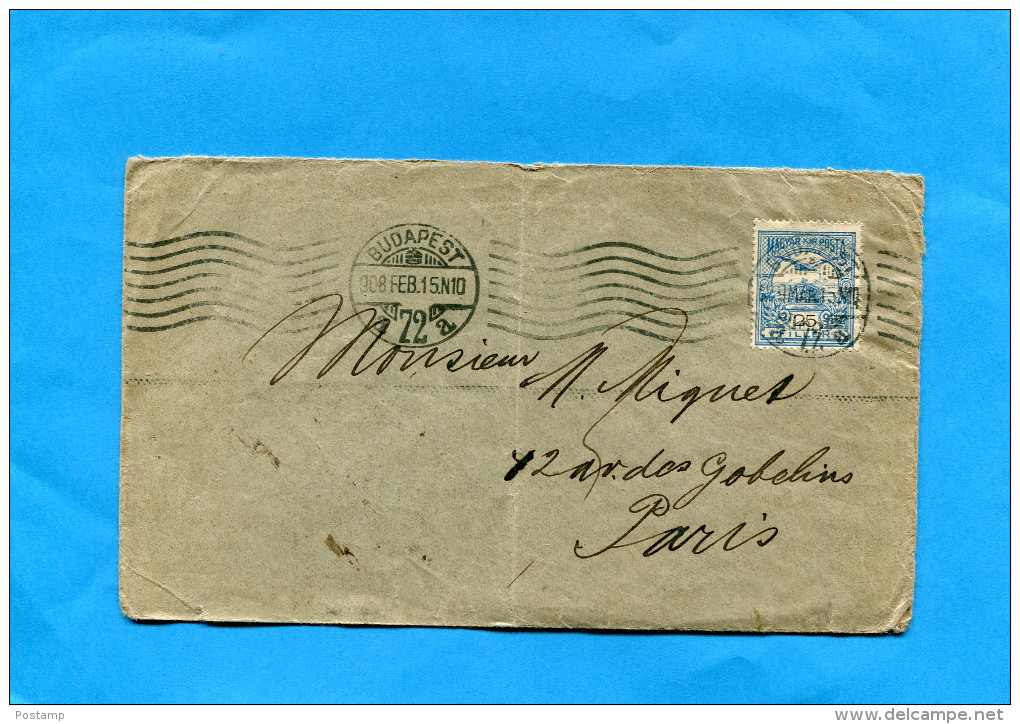 Marcophilie-lettre-HONGRIE-  Cad 1909-Budapest 72A > Françe Afft   StampsN° 47--25 Filler - Postmark Collection