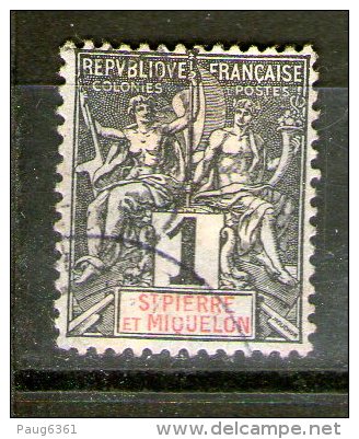 SAINT-PIERRE ET MIQUELON 1892   YVERT  N°59 OBLITERE - Used Stamps