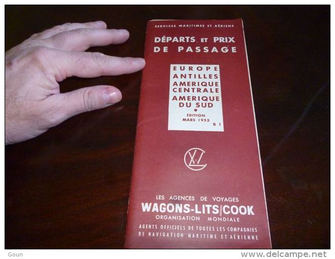 AA3-9 LC146 1955 Compagnie Des Wagons Lits Services Martimies Et Aériens Mars 1955 Europe Antilles Amérique Aviation - Horarios