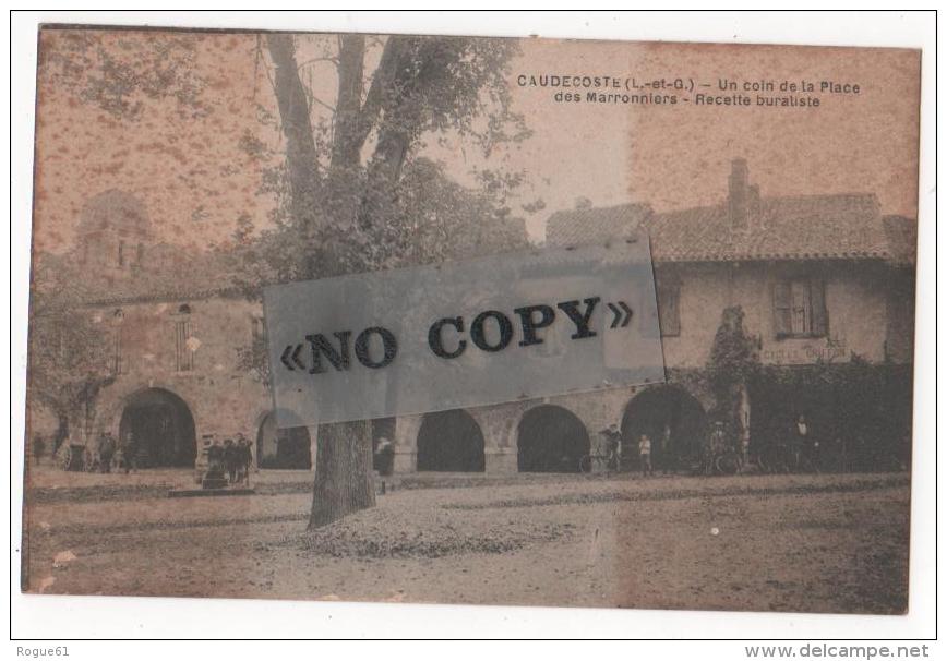 CAUDECOSTE  -( Lot Et Garonne ) - Un Coin De La Place Des Marronniers - Recette Buraliste - CYCLES  CRIFFON - Autres & Non Classés