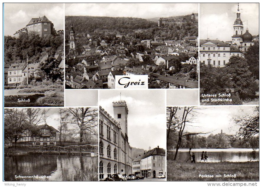 Greiz - S/w Mehrbildkarte 6 - Greiz