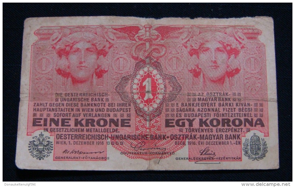 AUSTRIA 1 KRONE 1916 PICK- 20. F, SERIAL# 254924 1157. - Oesterreich