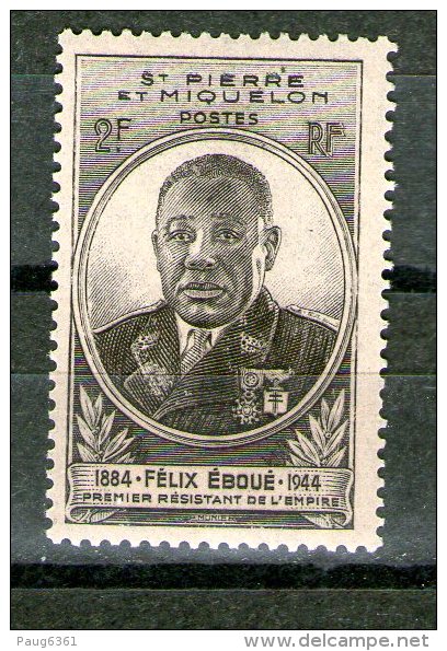 SAINT-PIERRE ET MIQUELON 1945 FELIX EBOUE  YVERT  N°323 NEUF MNH** - Neufs