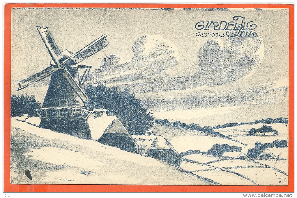 DK019,  * GLÆDELIG JUL * WINDMILL *  SENT 1913 - Autres & Non Classés