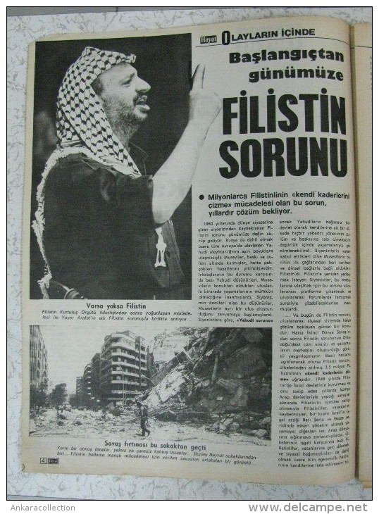 AC - YASSER ARAFAT, HAYAT MAGAZINE 10 MARCH 1986 FROM TURKEY - Revues & Journaux