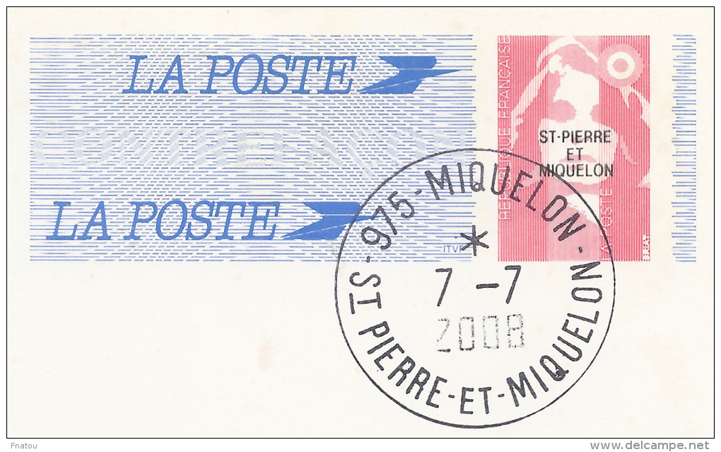 Saint Pierre And Miquelon, Postal Stationery, "Marianne" By Briat, 1996,  VFU And Scarce - Postal Stationery