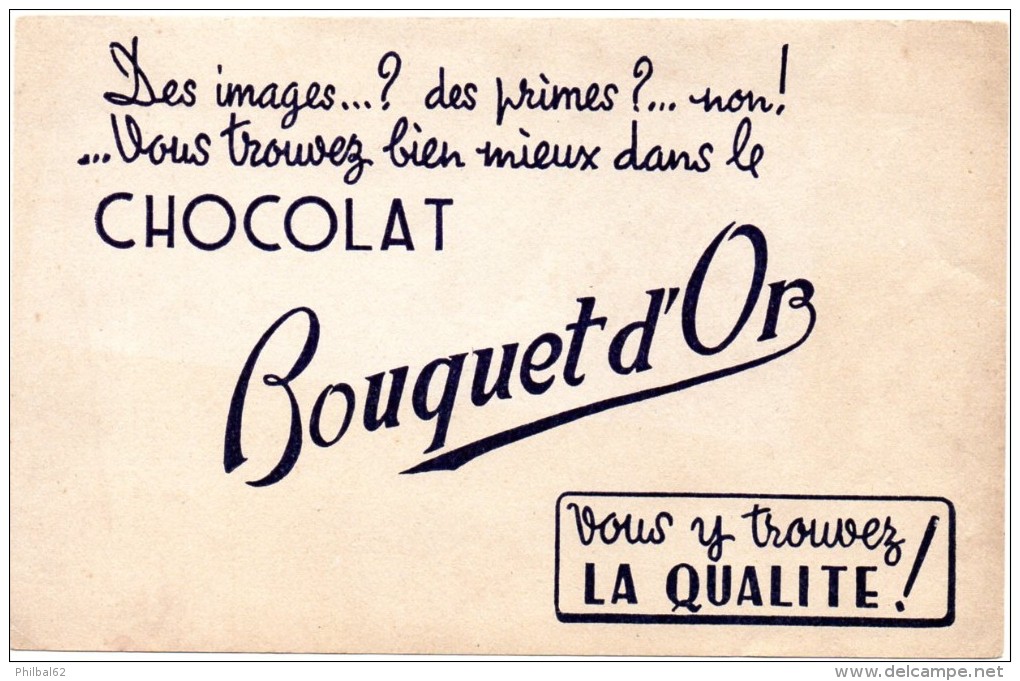 Buvard Chocolat Bouquet D'Or. - Chocolat