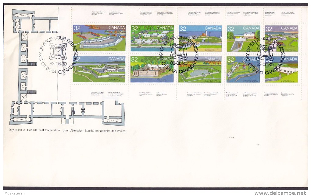 Canada Premier Jour Lettre FDC Cover 1983 Forts (I) H-Bl. 106 - 1981-1990