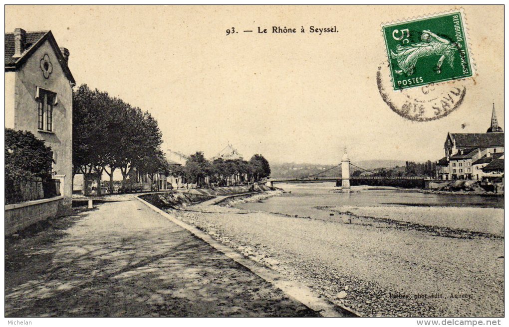 CPA   01   LE RHONE A SEYSSEL---1908 ?---RARE ? - Seyssel