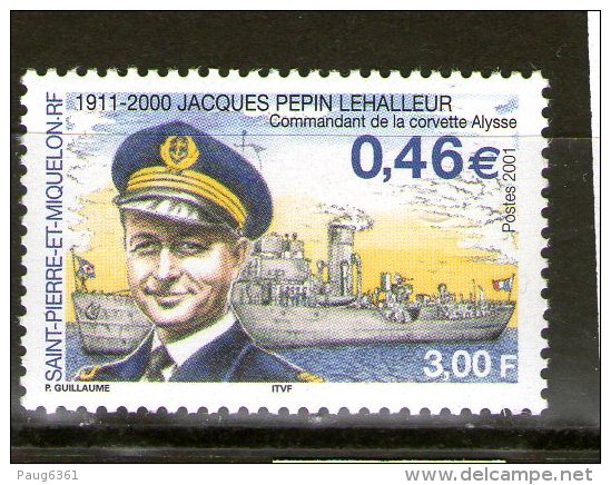 SAINT-PIERRE ET MIQUELON 2001 J.P LEHALLEUR  DALLAY  N° NEUF MNH** - Unused Stamps